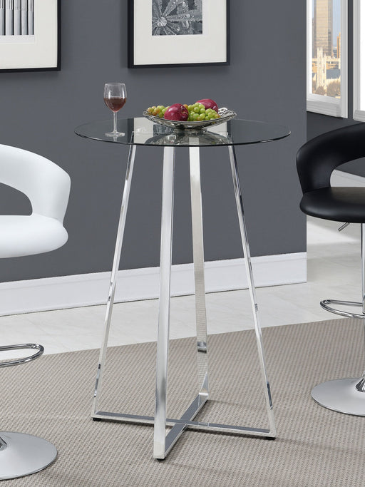 Coaster Zanella Glass Top Bar Table Chrome Default Title