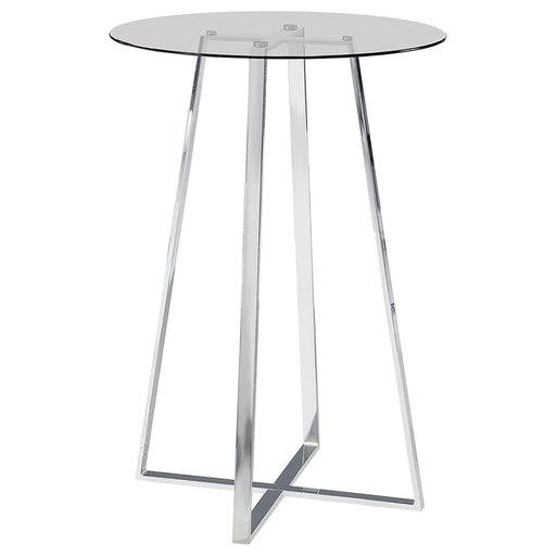 Coaster Zanella Glass Top Bar Table Chrome Default Title