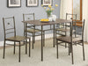 Coaster Anna Rectangular Dining Set Dark Bronze Tan