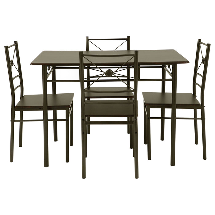 Coaster Anna Rectangular Dining Set Dark Bronze Brown