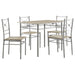 Coaster Anna Rectangular Dining Set Dark Bronze Tan