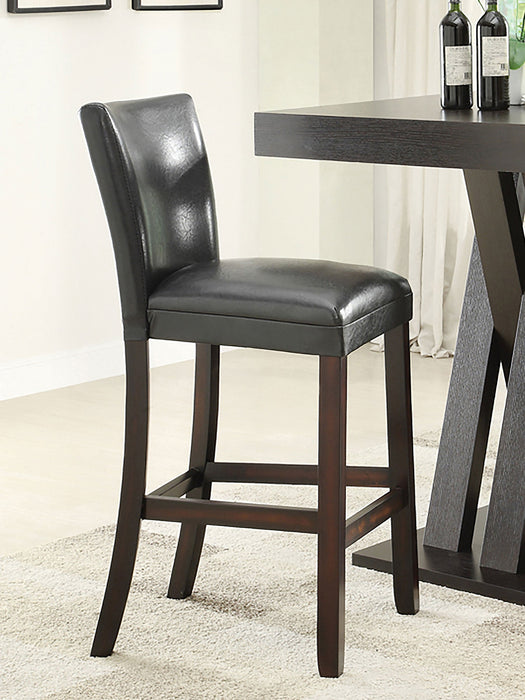 Coaster Alberton Upholstered Bar Stools Black and Cappuccino (Set of 2) Default Title