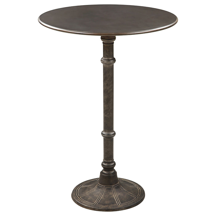 Coaster Oswego Round Bar Table Dark Russet and Antique Bronze Default Title