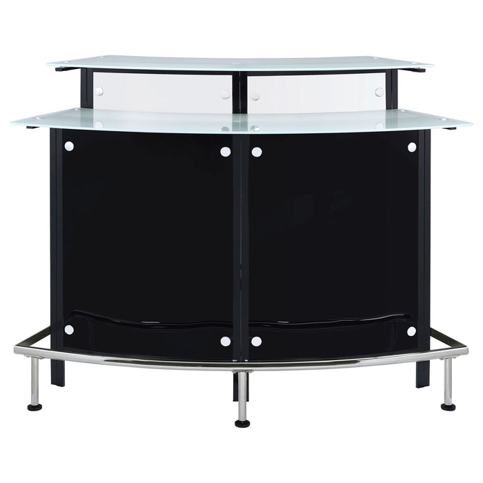 Coaster Keystone Glass Top Bar Unit Black Default Title