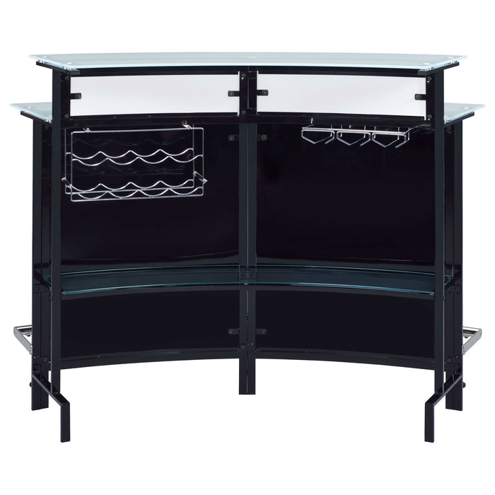 Coaster Keystone Glass Top Bar Unit Black Default Title