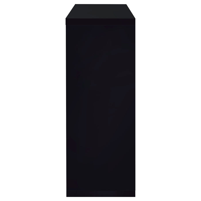 Coaster Prescott Rectangular 2-shelf Bar Unit Glossy Black Grey