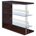 Coaster Prescott Rectangular 2-shelf Bar Unit Glossy Black Brown