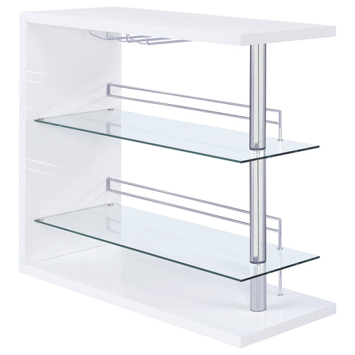 Prescott Rectangular Home Bar Table White High Gloss