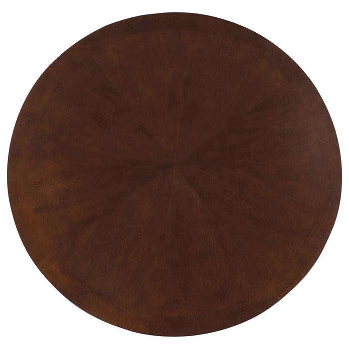 Coaster Marietta Round Wooden Game Table Tobacco Default Title