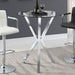 Coaster Denali Round Glass Top Bar Table Chrome Default Title