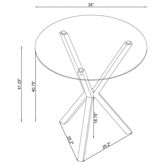 Coaster Denali Round Glass Top Bar Table Chrome Default Title