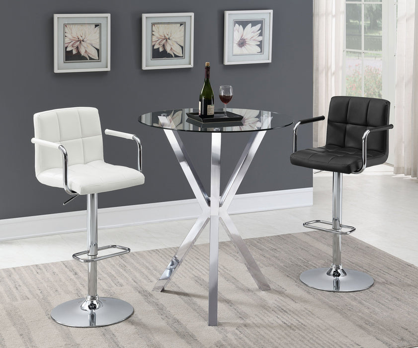 Coaster Denali Round Glass Top Bar Table Chrome Default Title