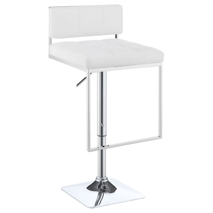 Coaster Alameda Adjustable Bar Stool Chrome and Grey White