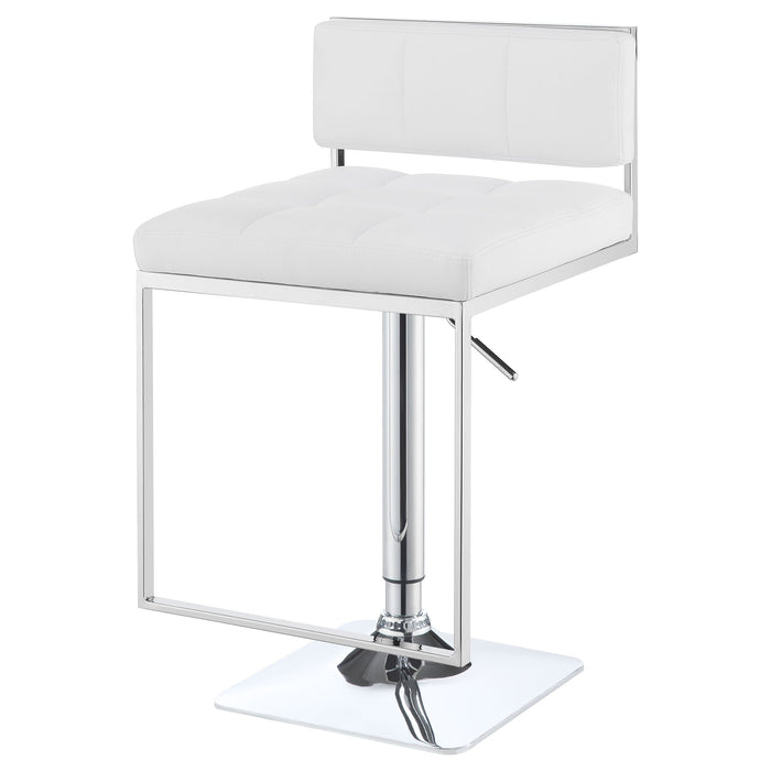 Coaster Alameda Adjustable Bar Stool Chrome and Grey White