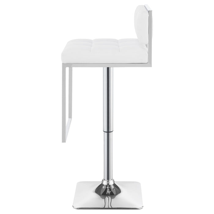 Coaster Alameda Adjustable Bar Stool Chrome and Grey White