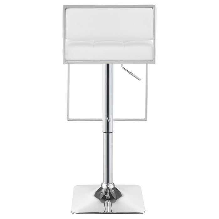 Coaster Alameda Adjustable Bar Stool Chrome and Grey White