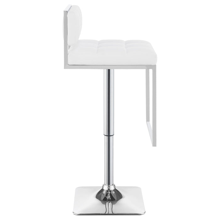 Coaster Alameda Adjustable Bar Stool Chrome and Grey White