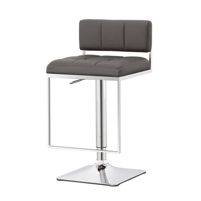 Coaster Alameda Adjustable Bar Stool Chrome and Grey White