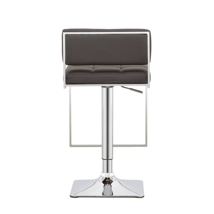 Coaster Alameda Adjustable Bar Stool Chrome and Grey White