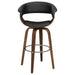 Coaster Zion Upholstered Swivel Bar Stool Walnut and Black White