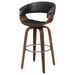 Coaster Zion Upholstered Swivel Bar Stool Walnut and Black White