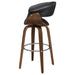 Coaster Zion Upholstered Swivel Bar Stool Walnut and Black White