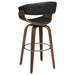 Coaster Zion Upholstered Swivel Bar Stool Walnut and Black White