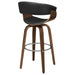 Coaster Zion Upholstered Swivel Bar Stool Walnut and Black White