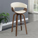 Coaster Zion Upholstered Swivel Bar Stool Walnut and Black White