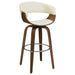 Coaster Zion Upholstered Swivel Bar Stool Walnut and Black White