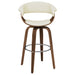 Coaster Zion Upholstered Swivel Bar Stool Walnut and Black White