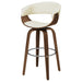 Coaster Zion Upholstered Swivel Bar Stool Walnut and Black White