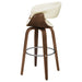 Coaster Zion Upholstered Swivel Bar Stool Walnut and Black White