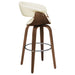 Coaster Zion Upholstered Swivel Bar Stool Walnut and Black White