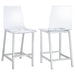 Coaster Juelia Counter Height Stools Chrome and Clear Acrylic (Set of 2) Default Title