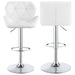 Coaster Berrington Adjustable Bar Stools Chrome and White (Set of 2) White