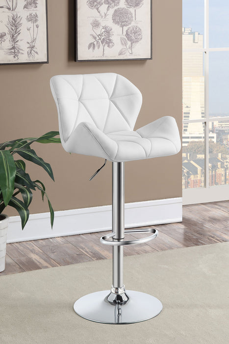 Coaster Berrington Adjustable Bar Stools Chrome and White (Set of 2) Black