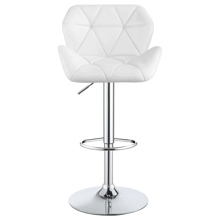 Coaster Berrington Adjustable Bar Stools Chrome and White (Set of 2) Black