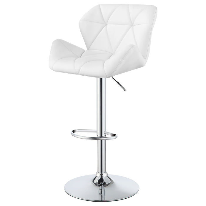 Coaster Berrington Adjustable Bar Stools Chrome and White (Set of 2) Black