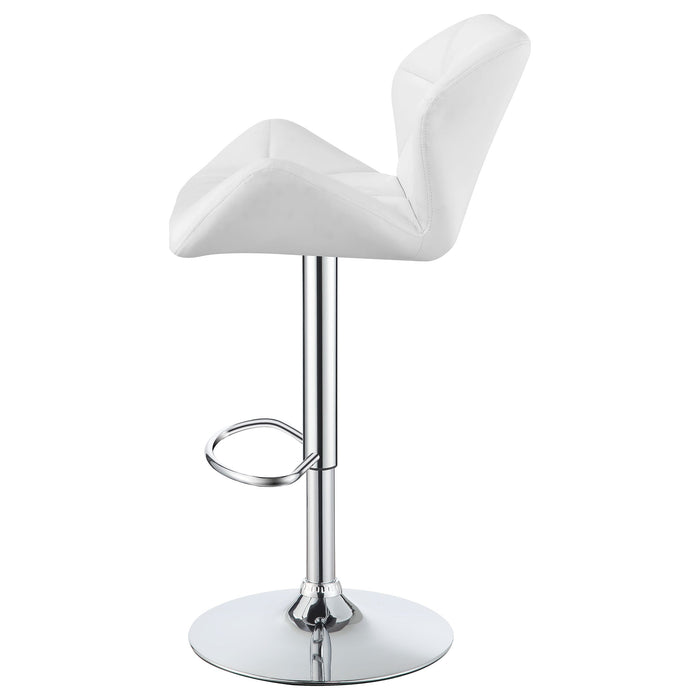 Coaster Berrington Adjustable Bar Stools Chrome and White (Set of 2) Black