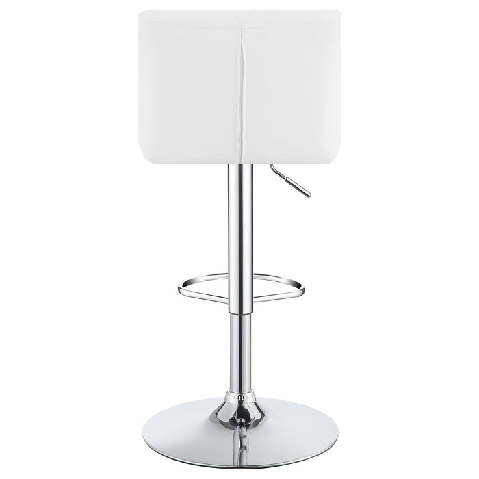 Coaster Berrington Adjustable Bar Stools Chrome and White (Set of 2) Black