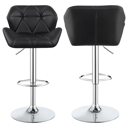 Coaster Berrington Adjustable Bar Stools Chrome and White (Set of 2) Black