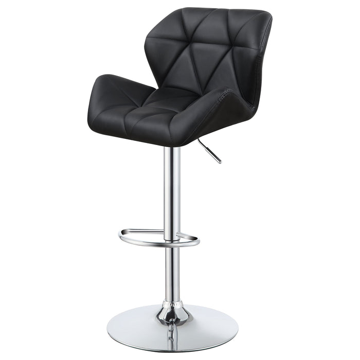 Coaster Berrington Adjustable Bar Stools Chrome and White (Set of 2) Black