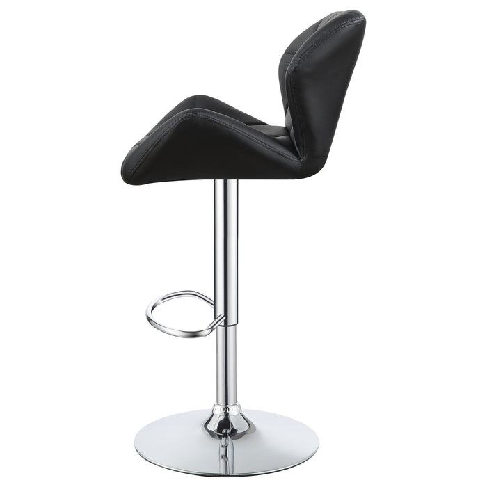 Coaster Berrington Adjustable Bar Stools Chrome and White (Set of 2) Black