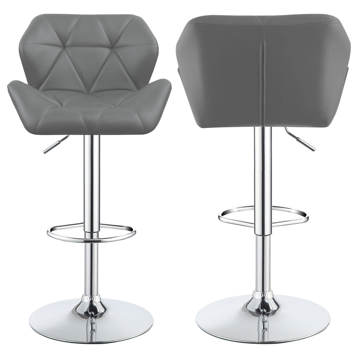 Coaster Berrington Adjustable Bar Stools Chrome and Grey (Set of 2) Default Title