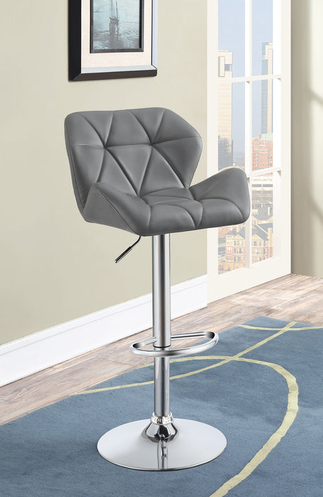 Coaster Berrington Adjustable Bar Stools Chrome and Grey (Set of 2) Default Title