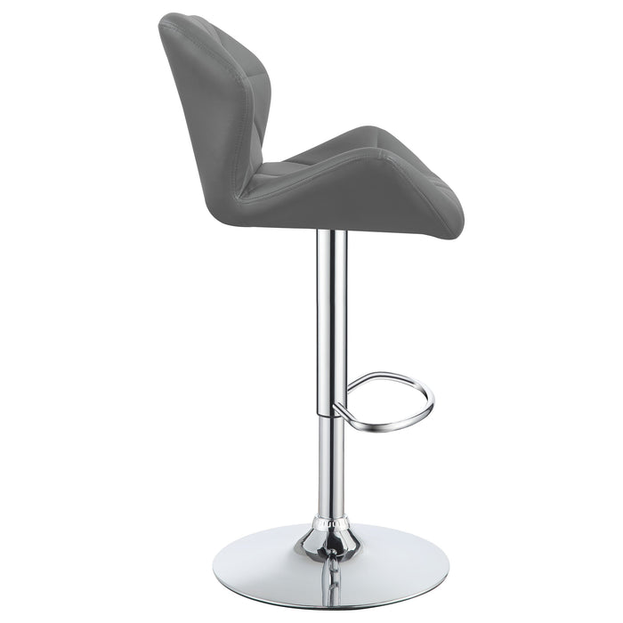 Coaster Berrington Adjustable Bar Stools Chrome and Grey (Set of 2) Default Title