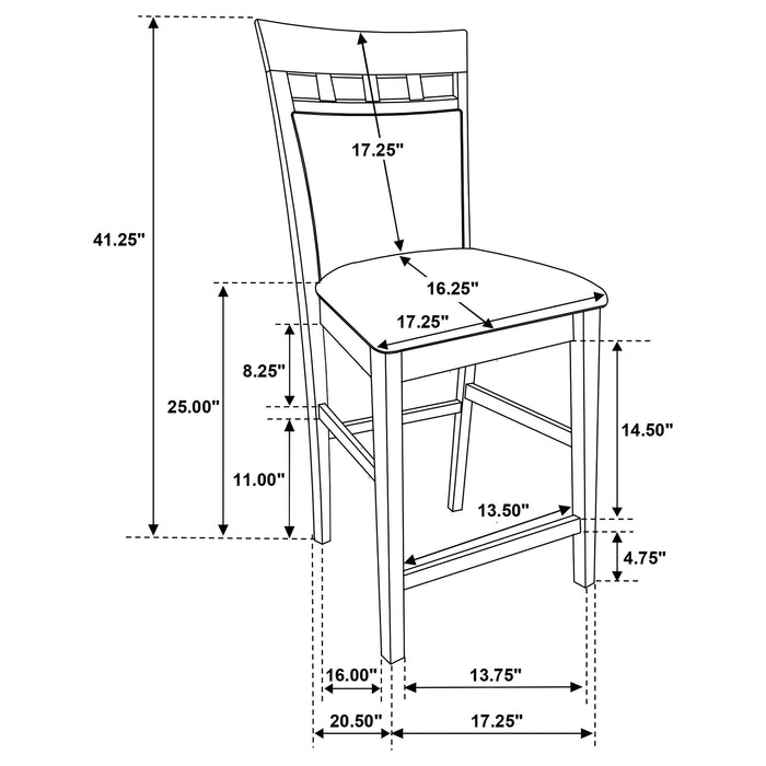 Coaster Gabriel Square Counter Height Dining Set Cappuccino Set of 9