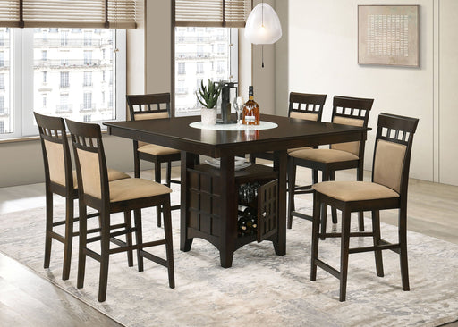 Coaster Gabriel Square Counter Height Dining Set Cappuccino Set of 7