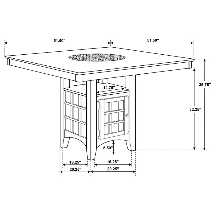 Coaster Gabriel Square Counter Height Dining Set Cappuccino Set of 9